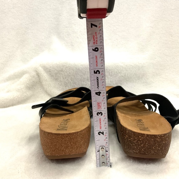 Black KORKS Adjustable Buckle Strap Comfort Open Toe  Sandals Size 11M - Picture 8 of 9